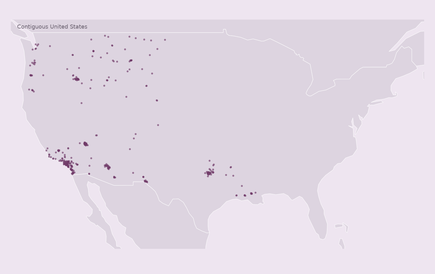 Map of collected Albertsons locations