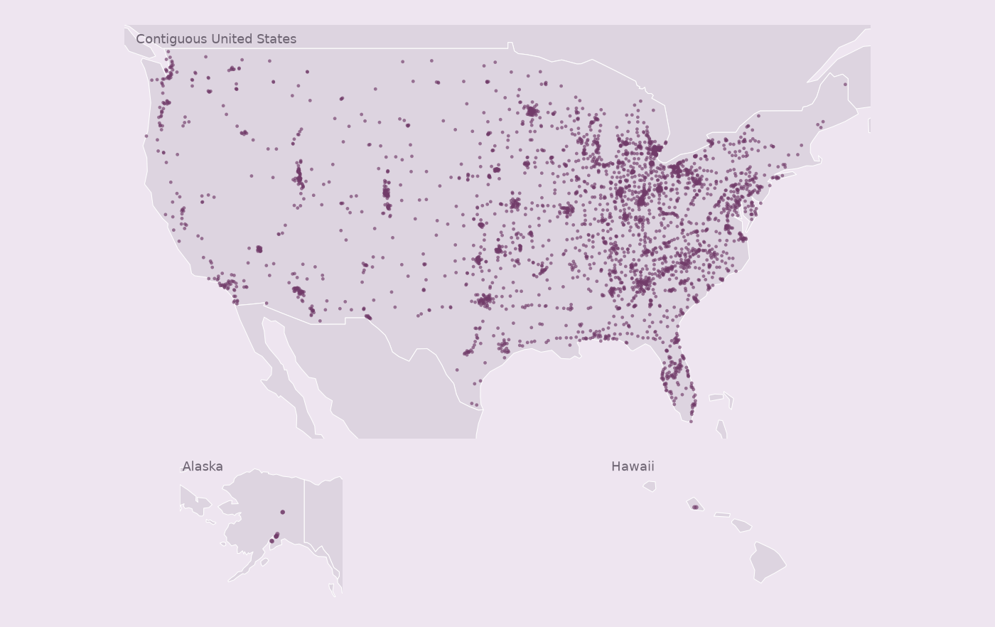 Map of collected Arby's locations