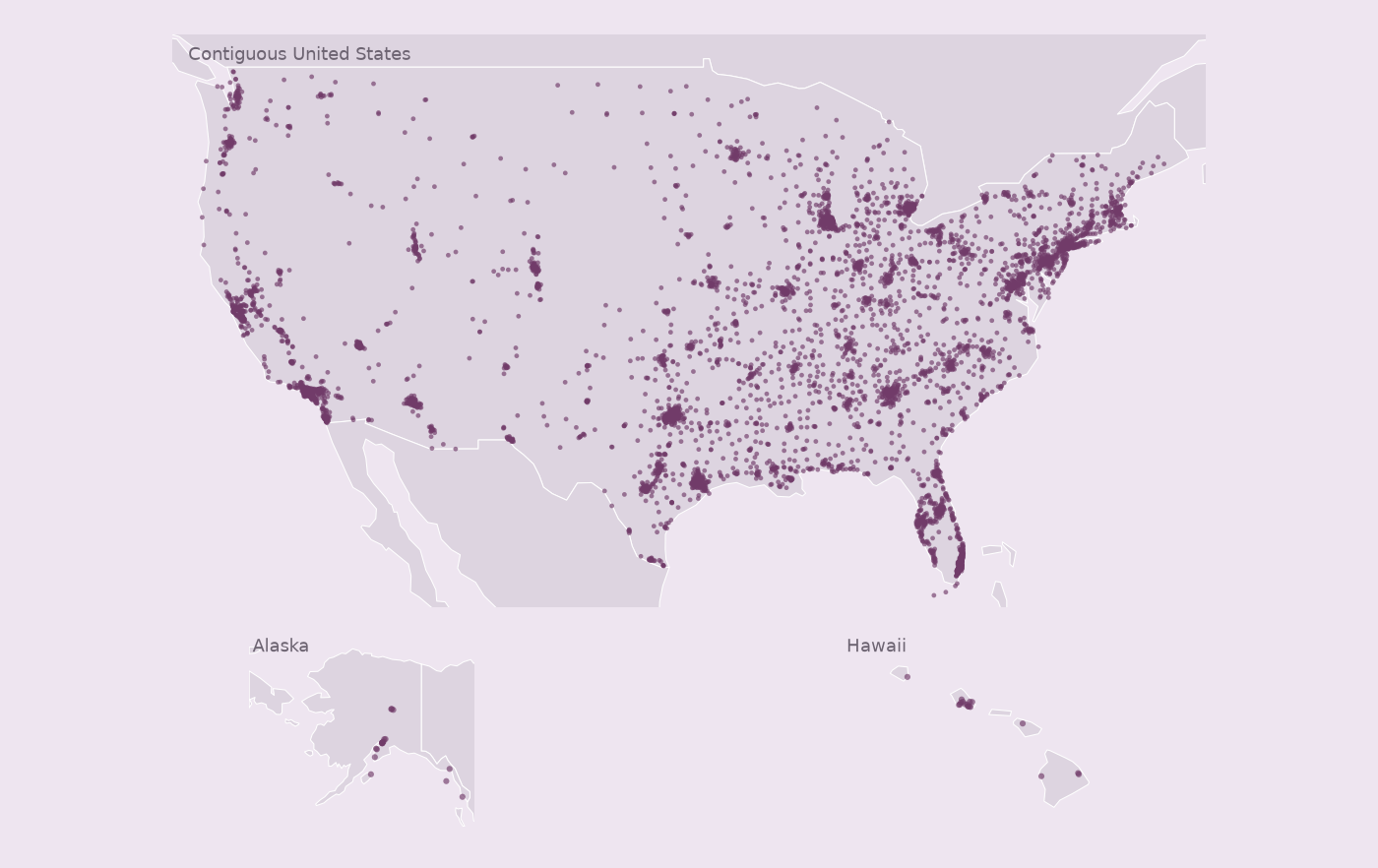 Map of collected AT&T locations