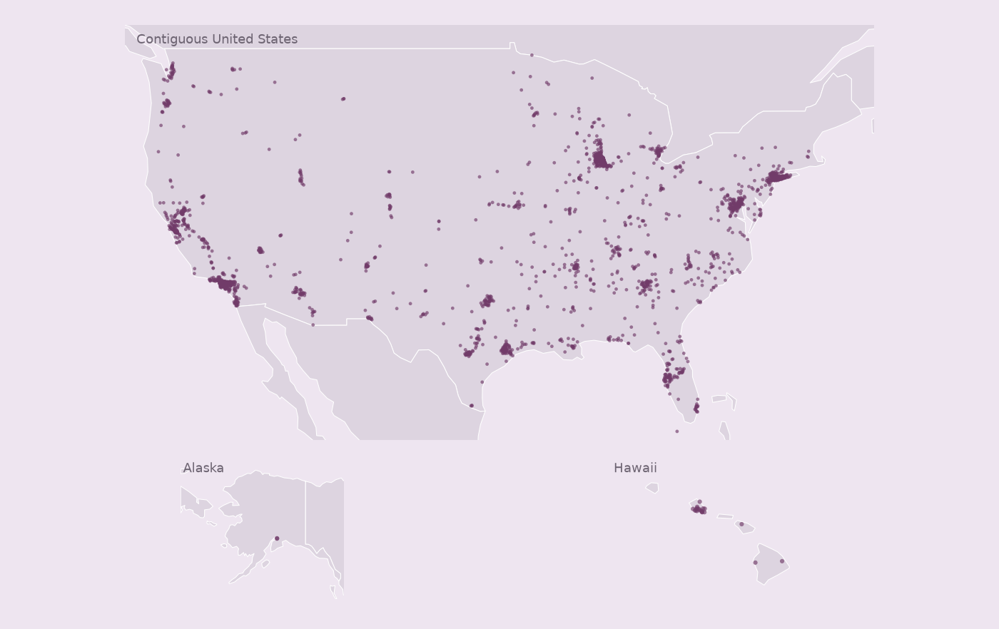 Map of collected Baskin-Robbins locations