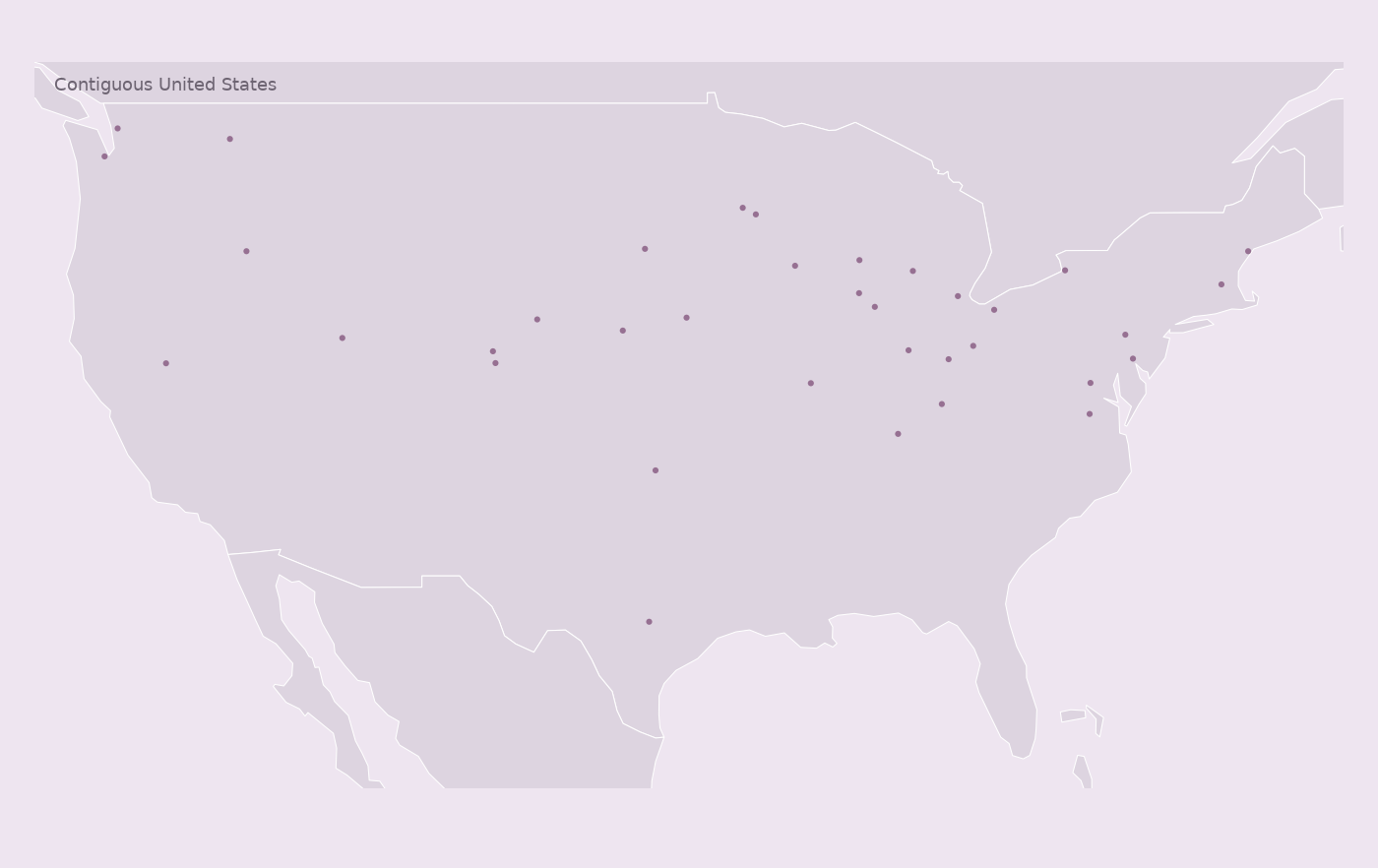 Map of collected Cabela's locations