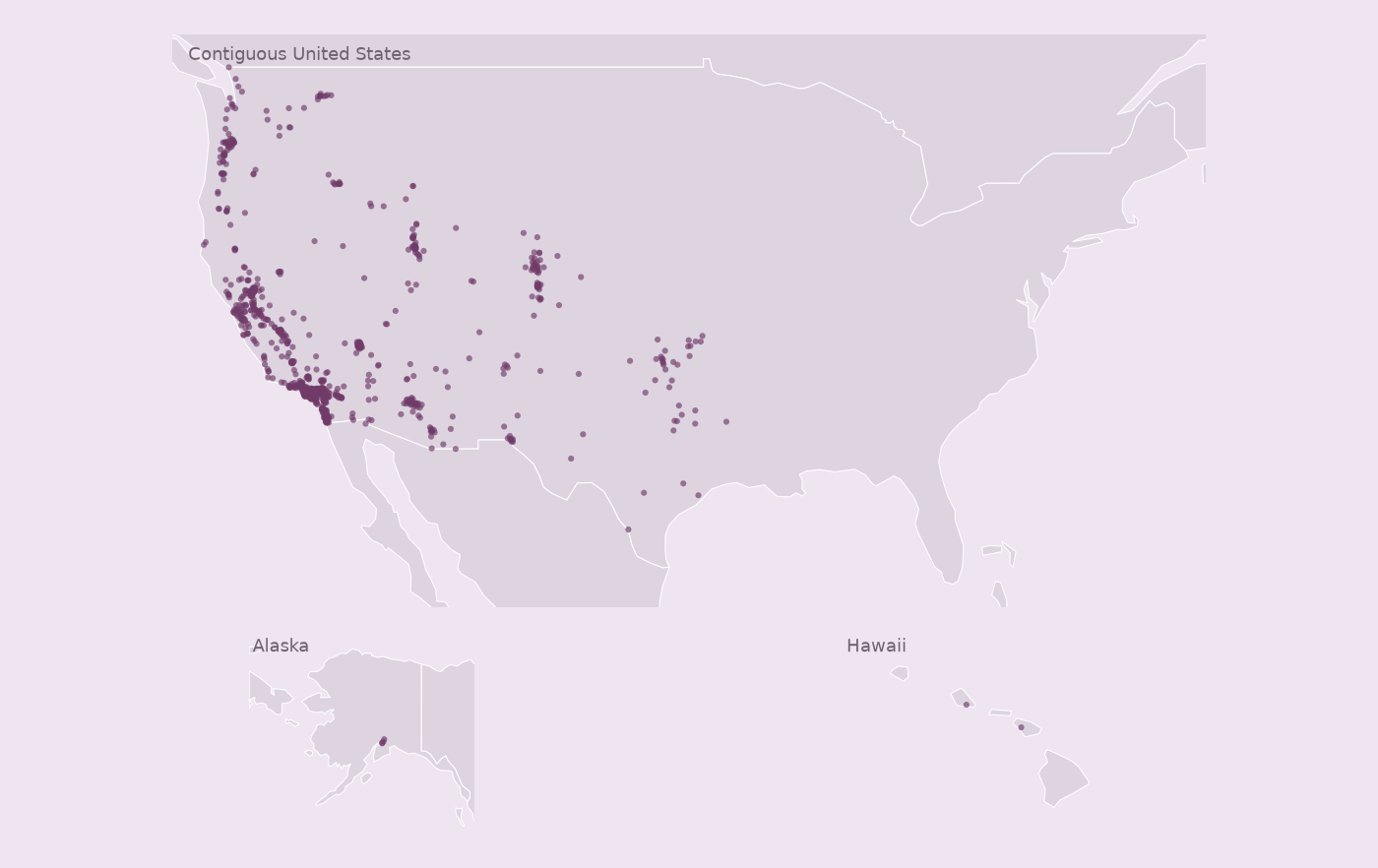Map of collected Carl's Jr. locations