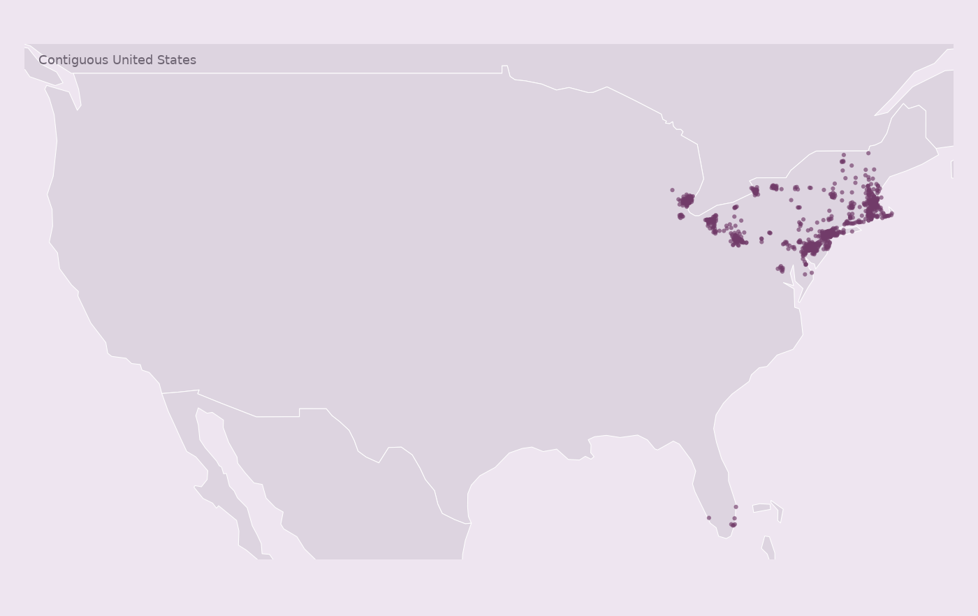 Map of collected Citizens Bank locations