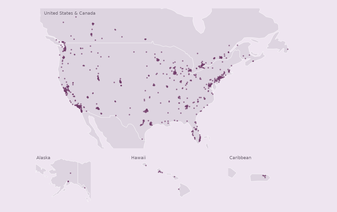 Map of collected Costco locations