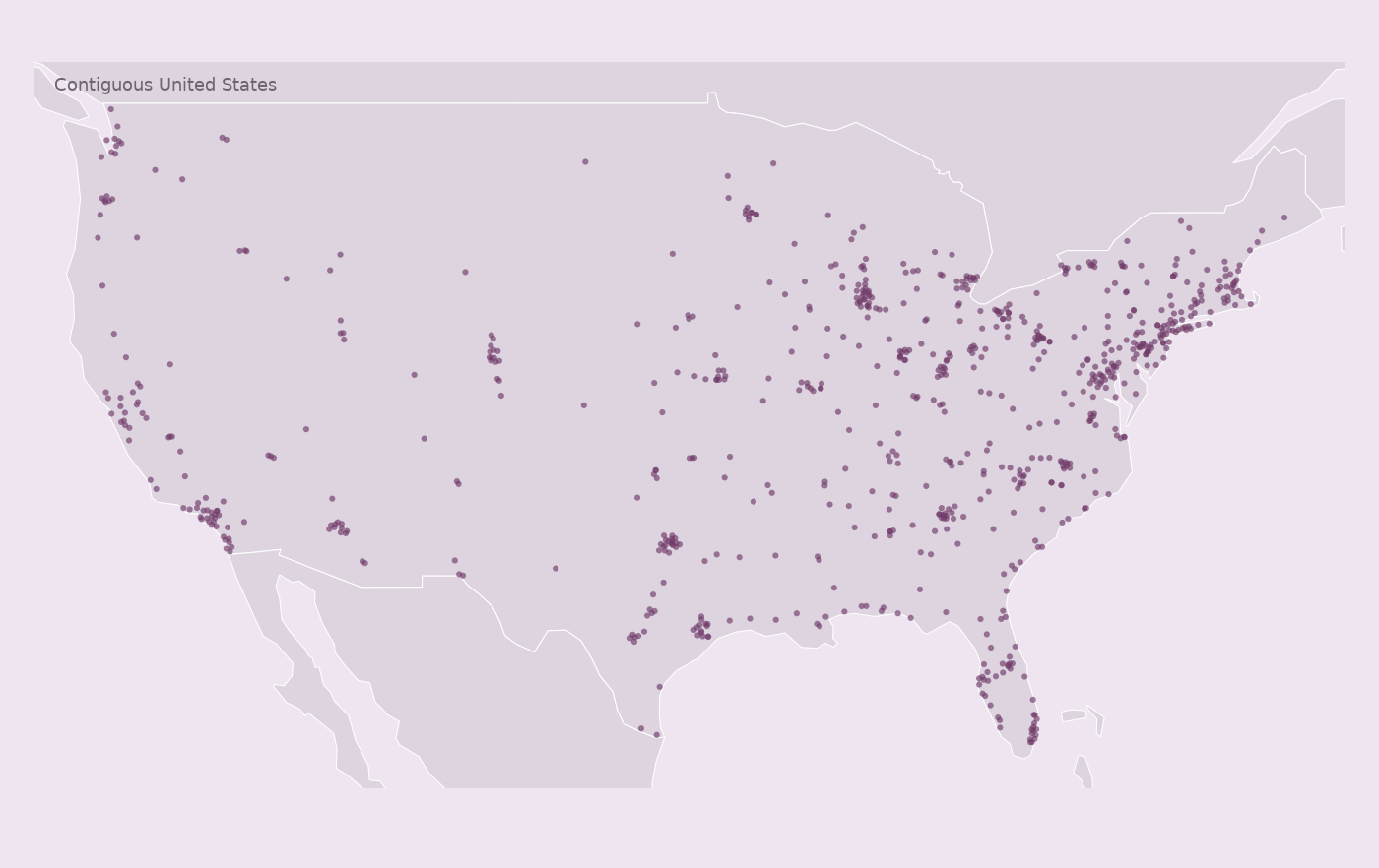 Map of collected DICK'S Sporting Goods locations