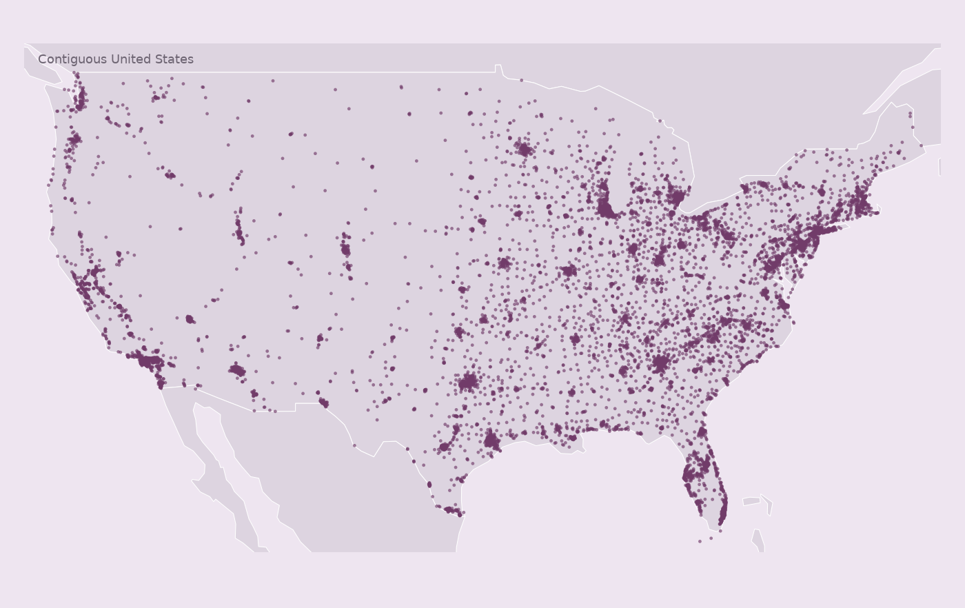 Map of collected Dollar Tree locations