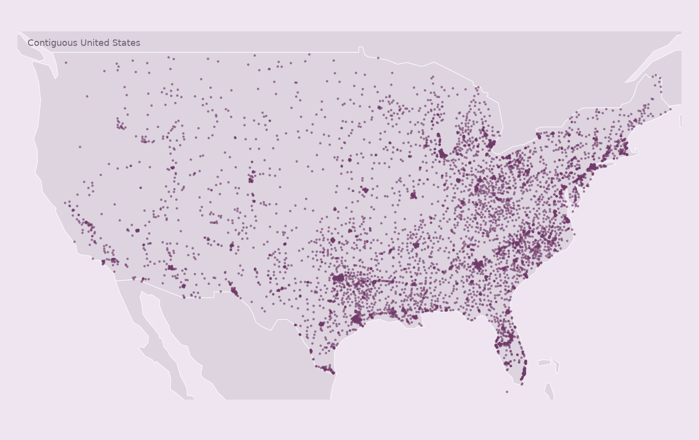 Map of collected Family Dollar locations