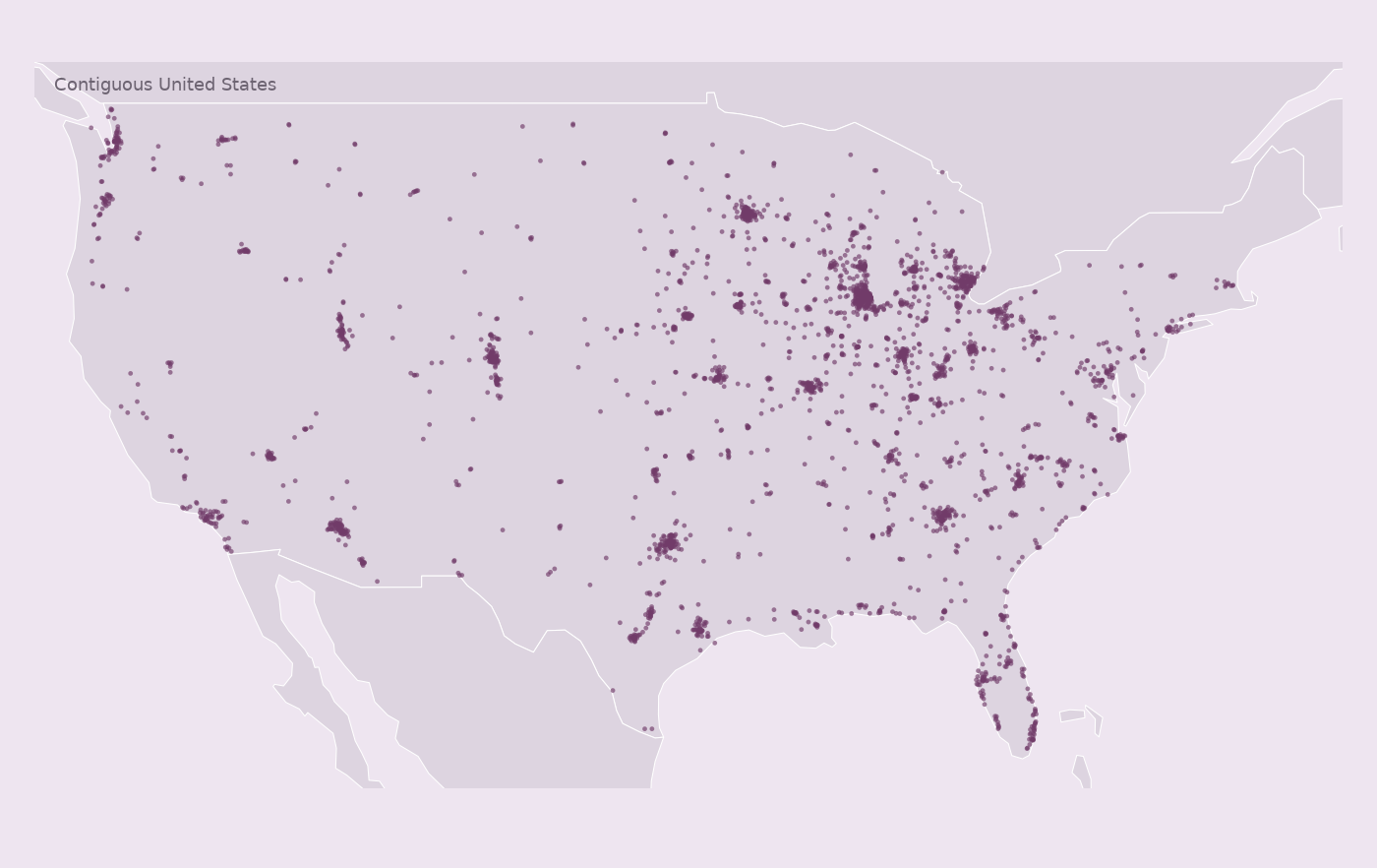 Map of collected Jimmy John's locations