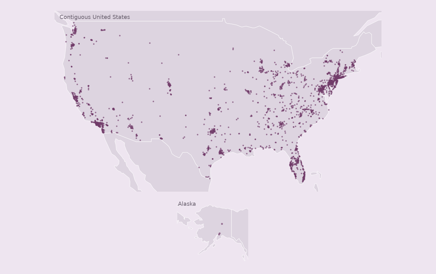 Map of collected Labcorp locations