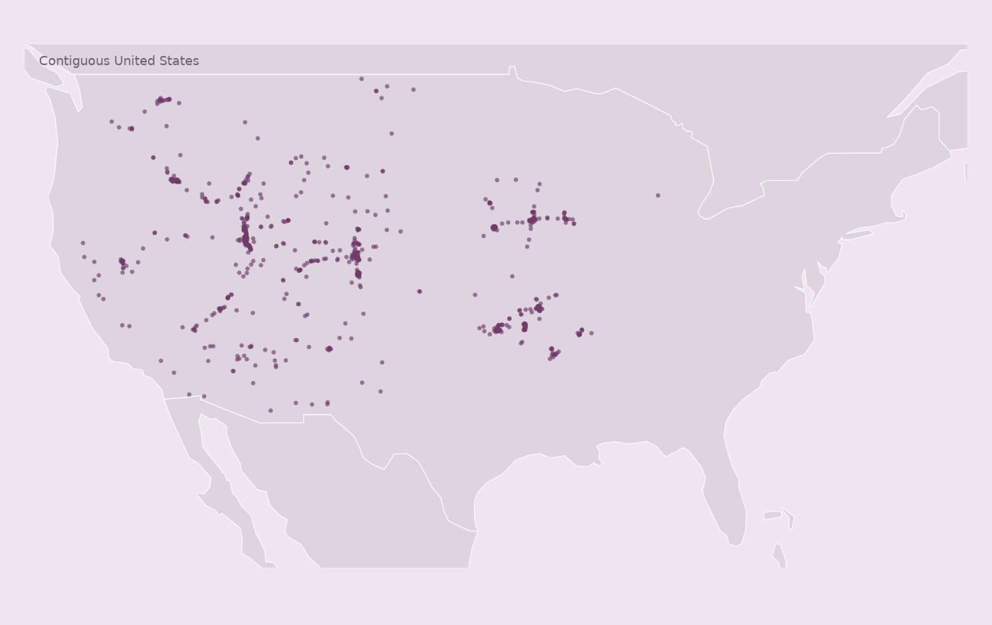 Map of collected Maverik locations