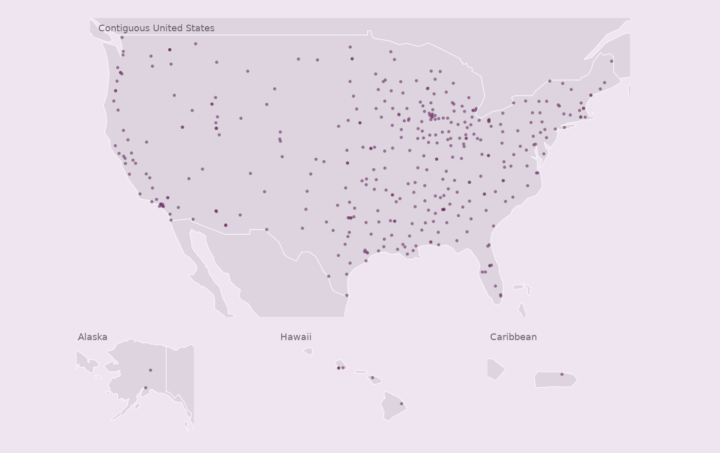 Map of collected Motion Industries locations