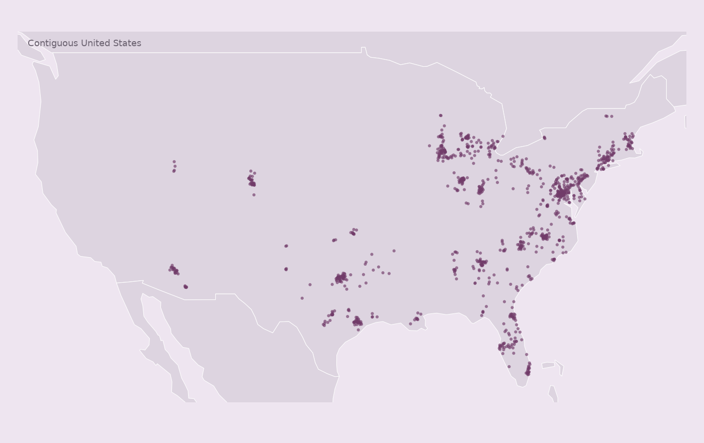 Map of collected MyEyeDr locations
