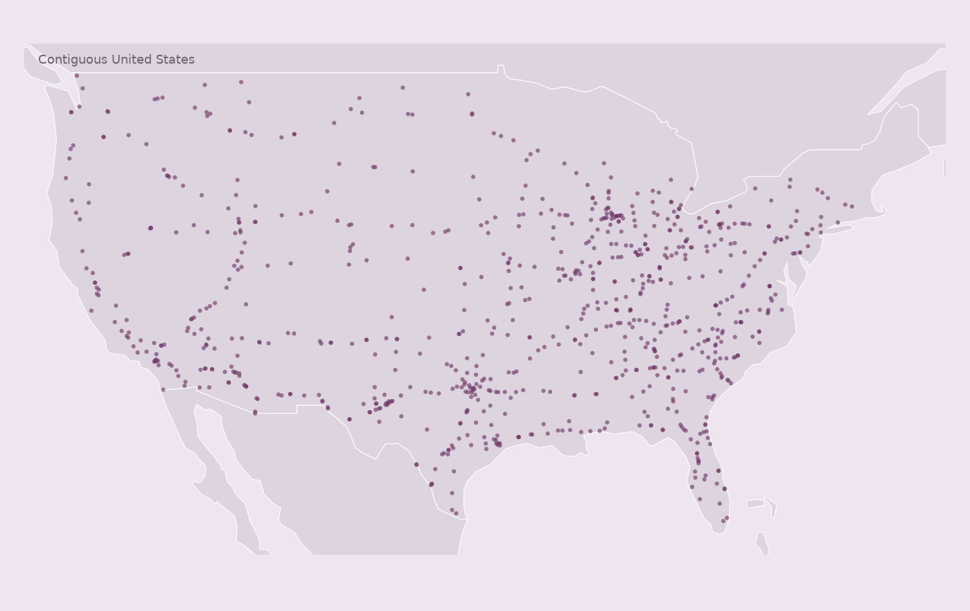 Map of collected Pilot Flying J locations