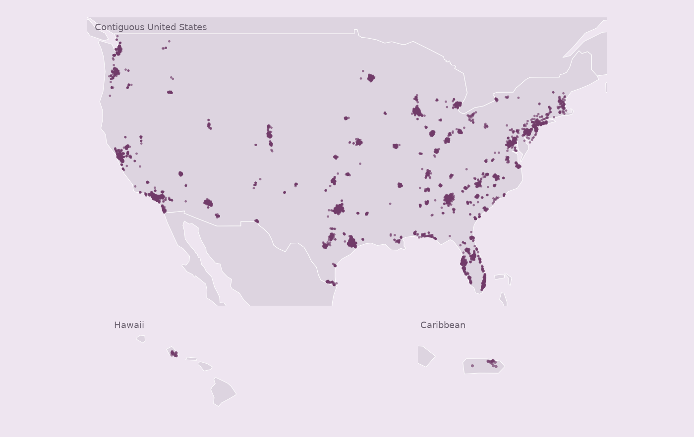 Map of collected Public Storage locations