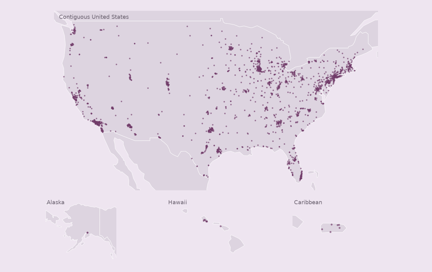 Map of collected Sephora locations