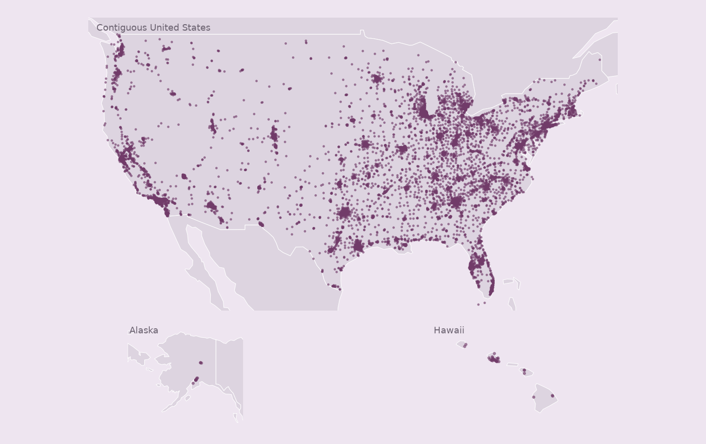 Map of collected Taco Bell locations