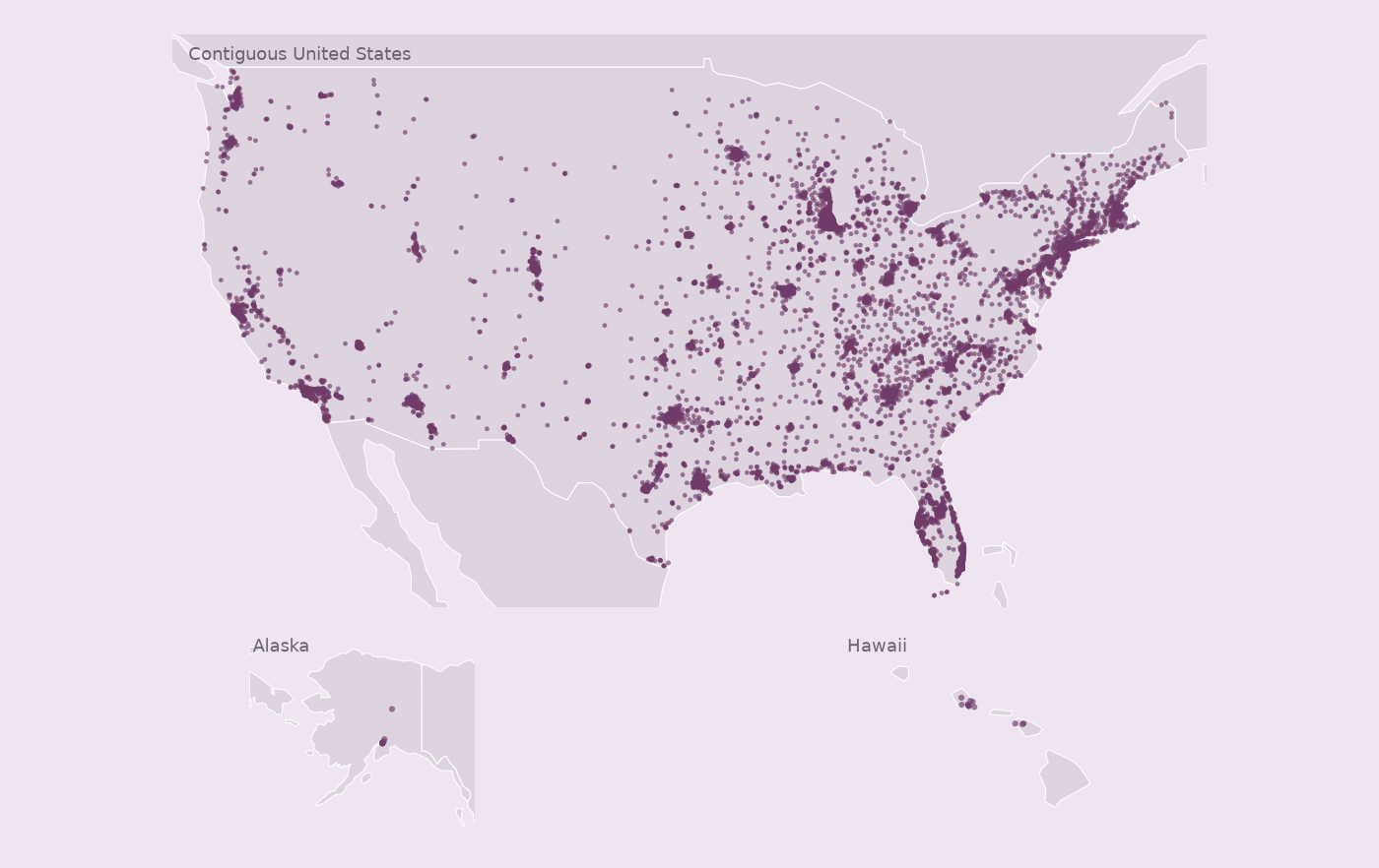 Map of collected Walgreens locations