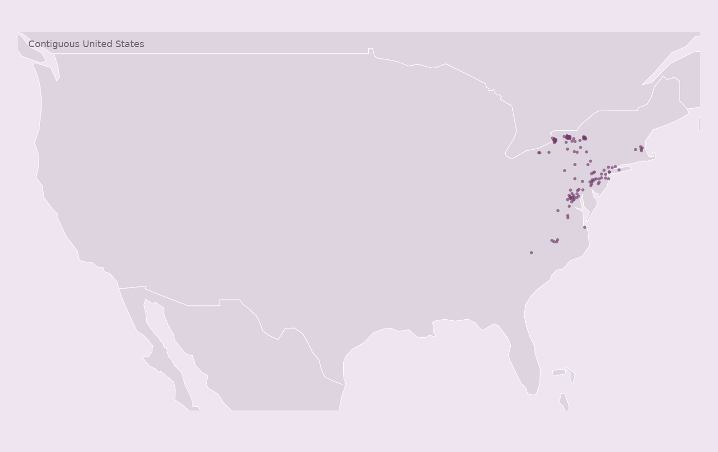 Map of collected Wegmans locations